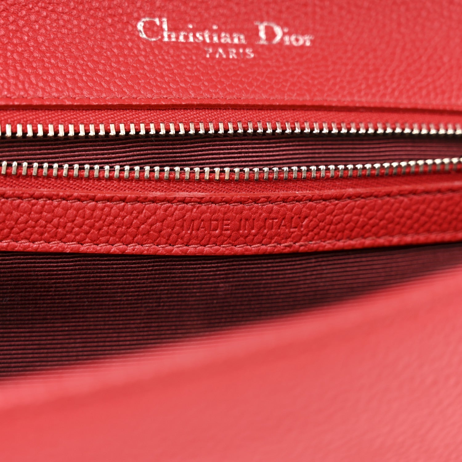 Grained Calfskin Small Diorama Flap Bag Red