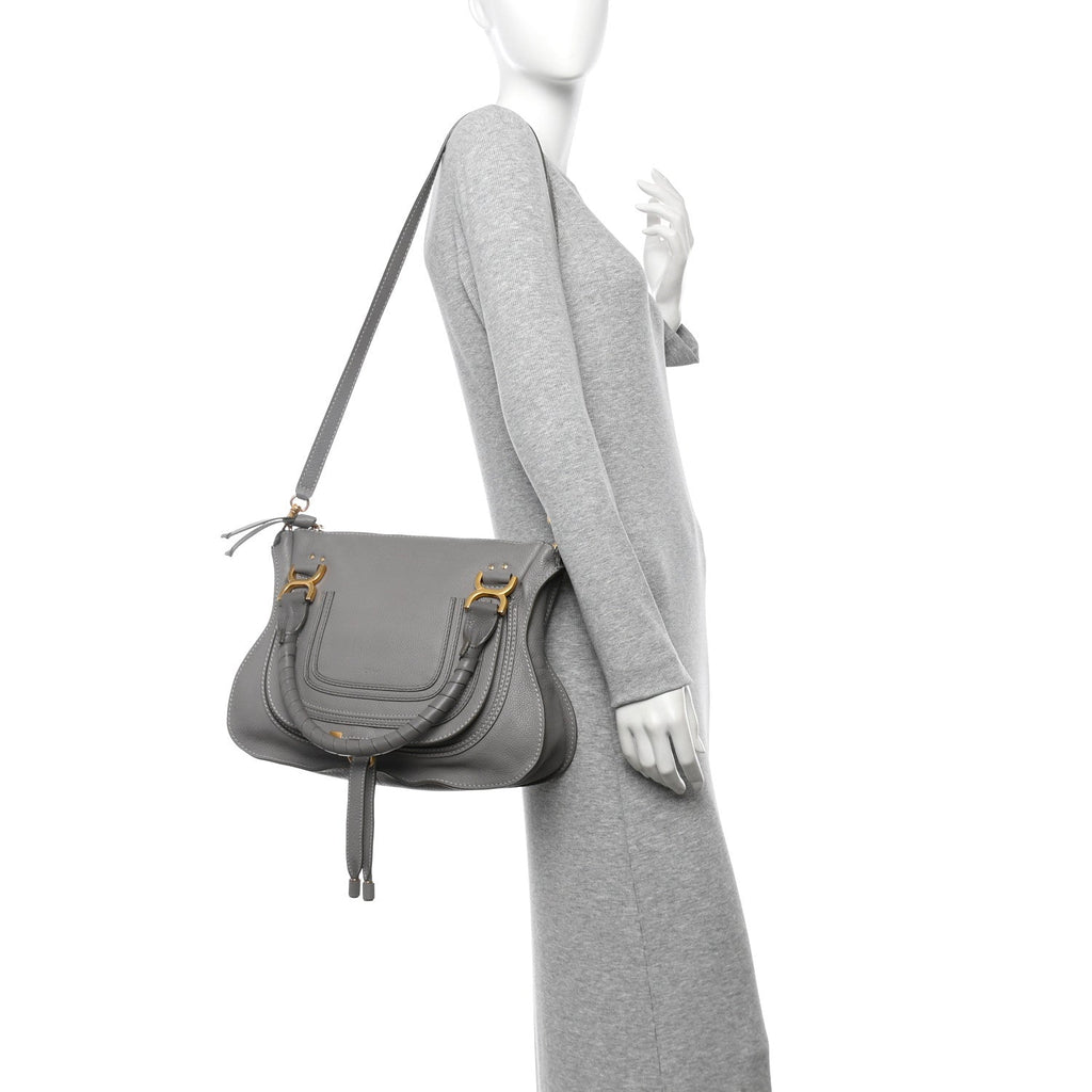 Calfskin Medium Marcie Satchel Cashmere Grey