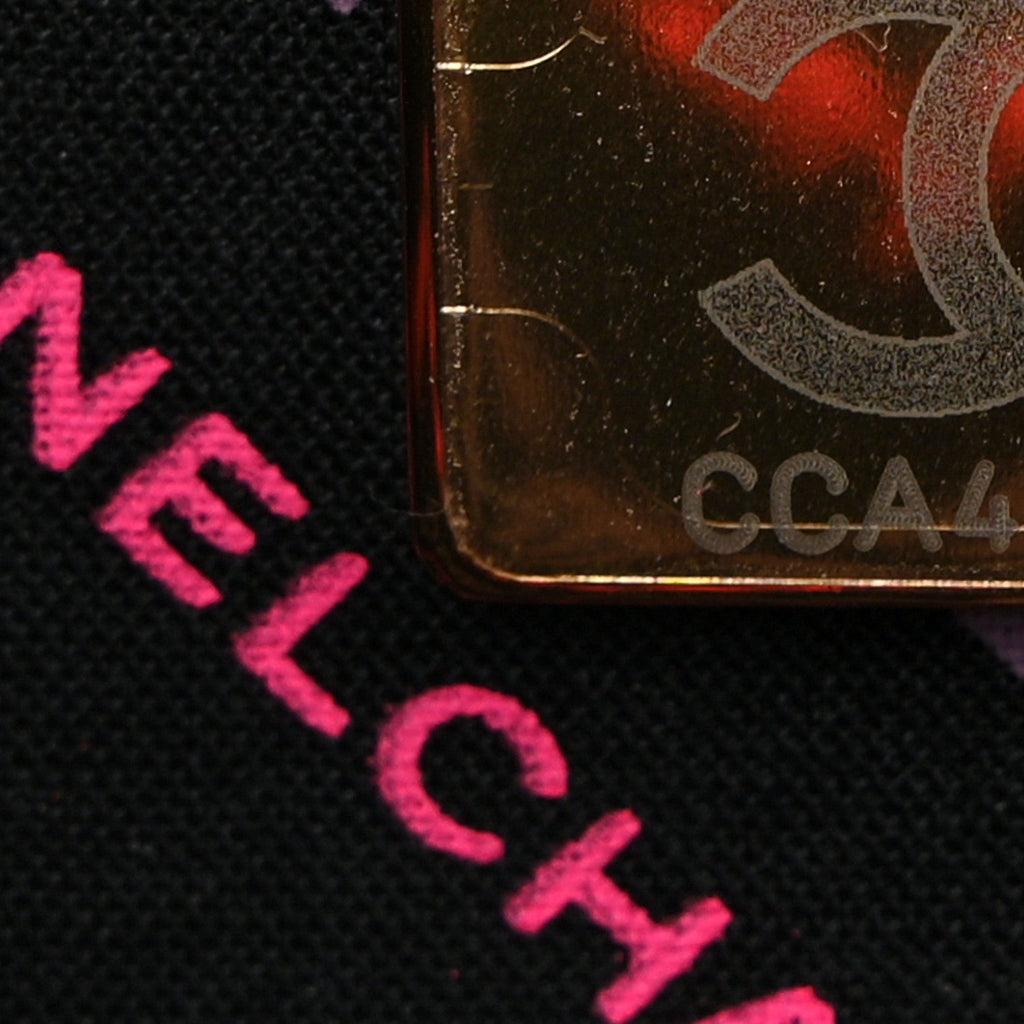 Caviar Quilted Studded CC Wallet on Chain WOC Black