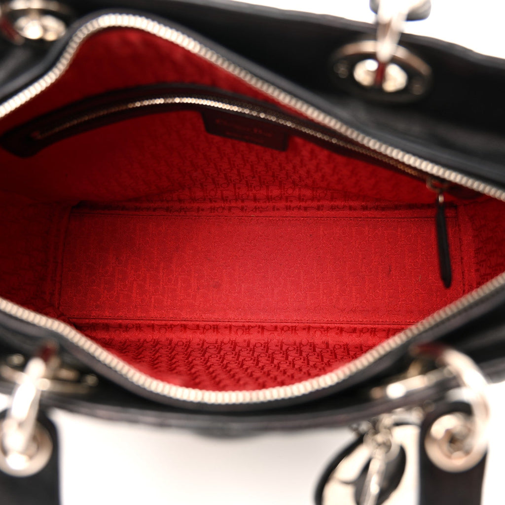 Lambskin Cannage Large Lady Dior Black