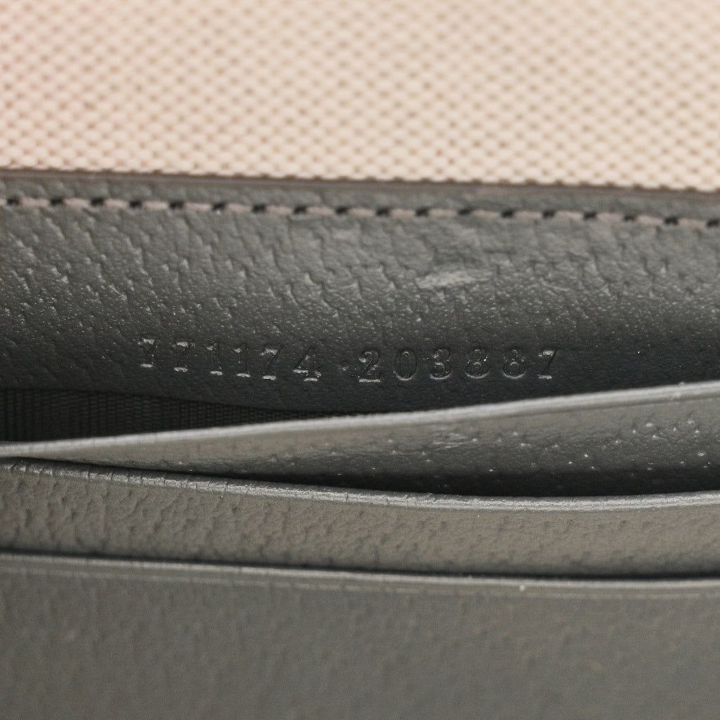 GG Supreme Monogram Textured Dollar Calfskin Small Ophidia Top Handle Shoulder Grey Black Graphite Grey