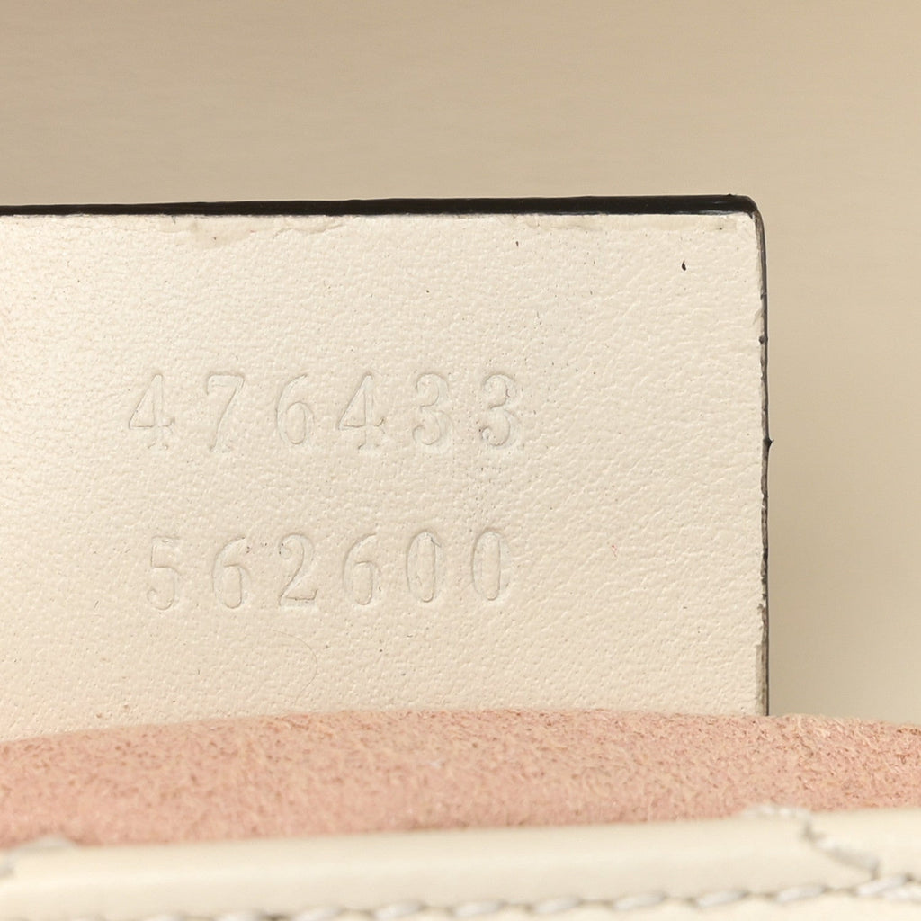 Calfskin Matelasse Super Mini GG Marmont Shoulder Bag White