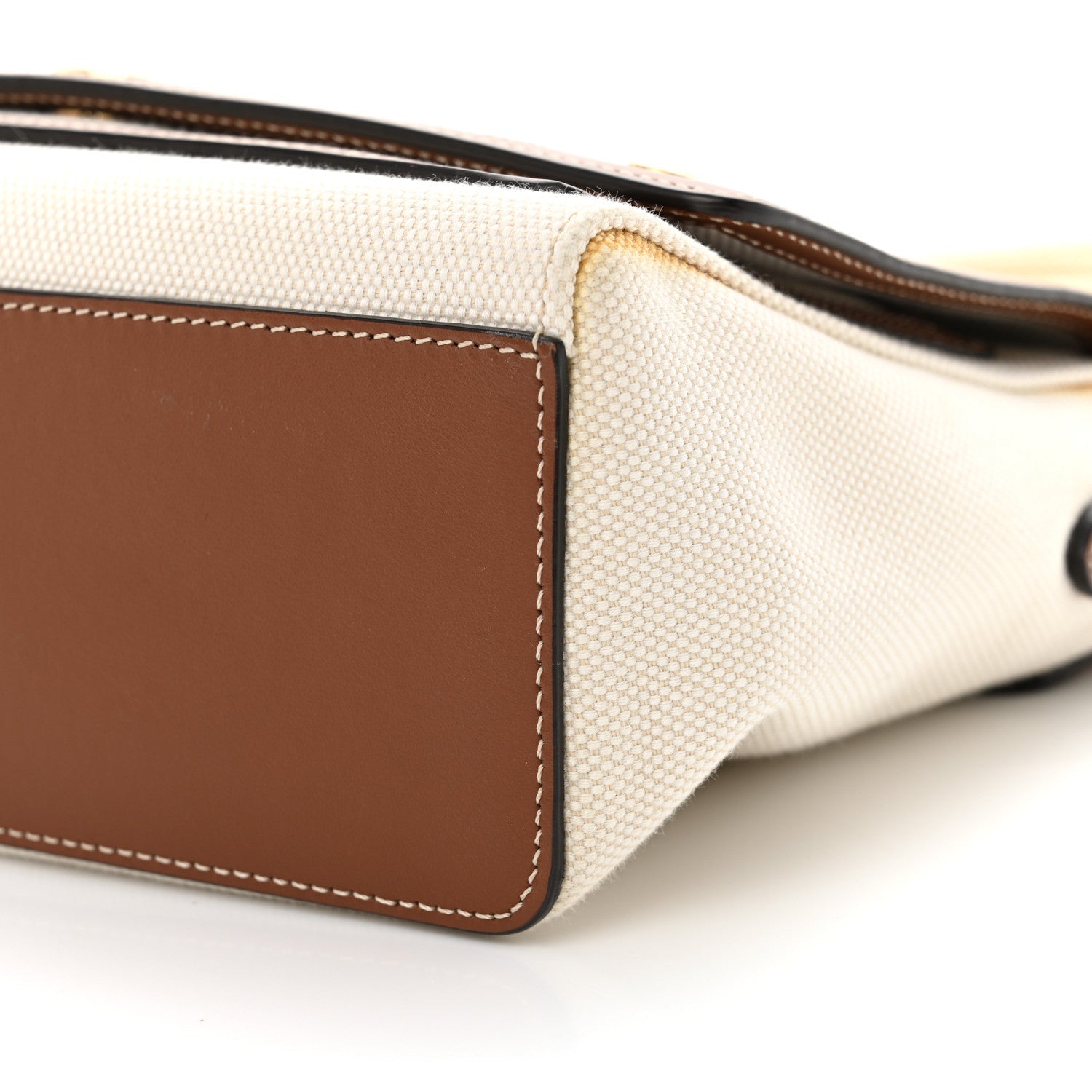 Canvas Horseferry Print Note Crossbody Bag Natural Tan