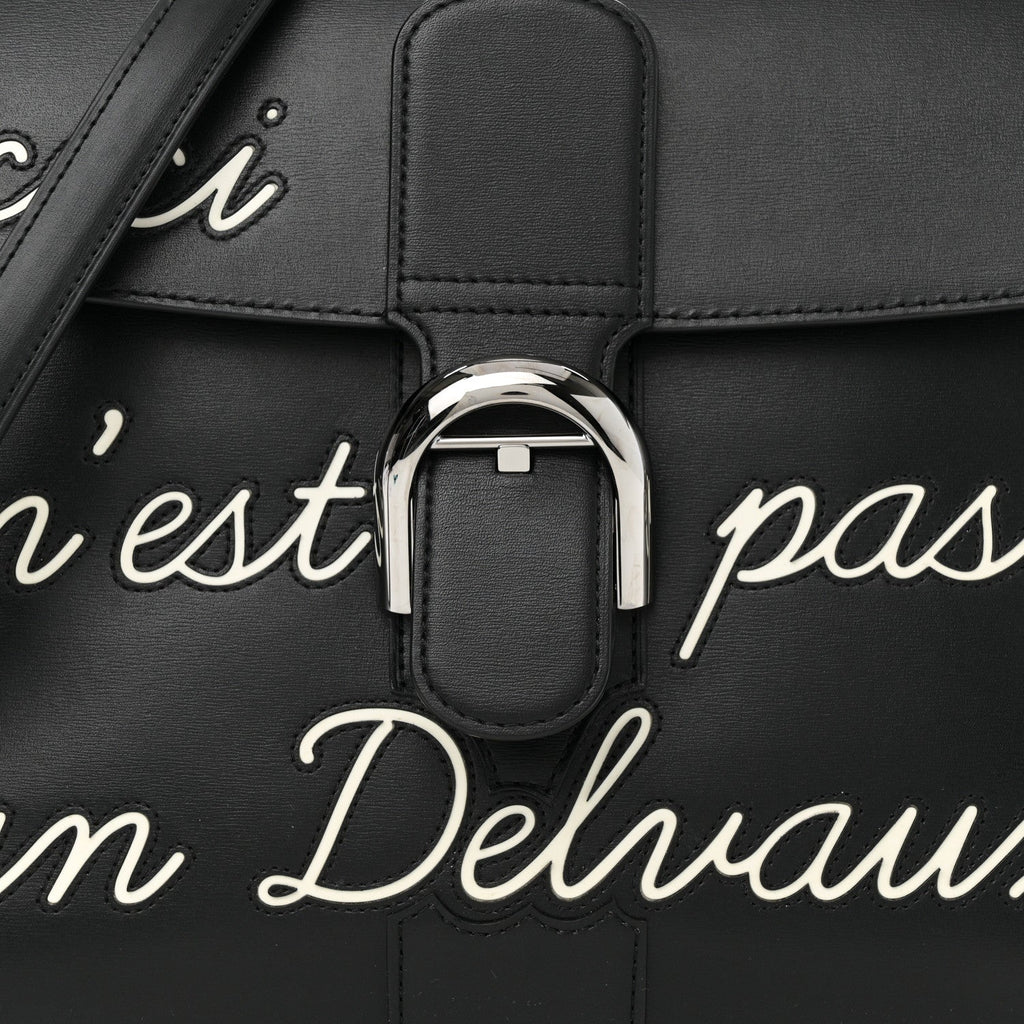 Calfskin MM L'Humour Brillant Satchel Black