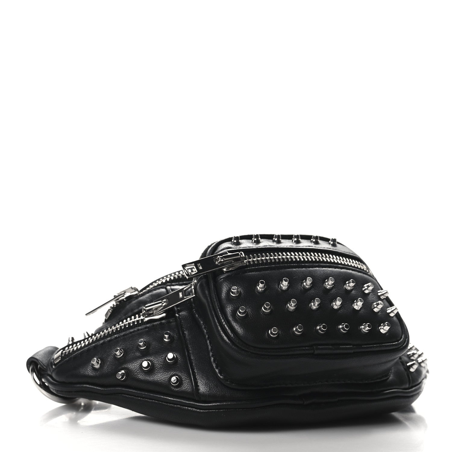 Lambskin Studded Mini Attica Belt Bag Black