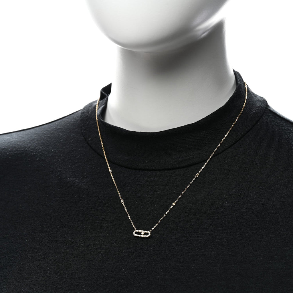 18K Yellow Gold Diamond Move Uno Pave Necklace