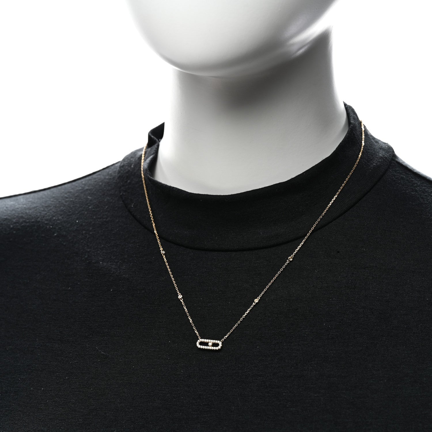 18K Yellow Gold Diamond Move Uno Pave Necklace