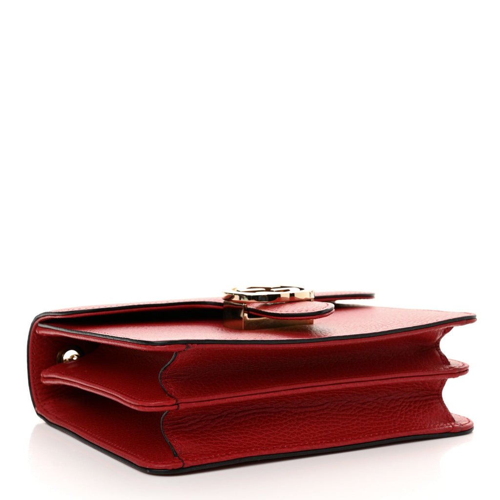 Dollar Calfskin Small Interlocking G Shoulder Bag Red