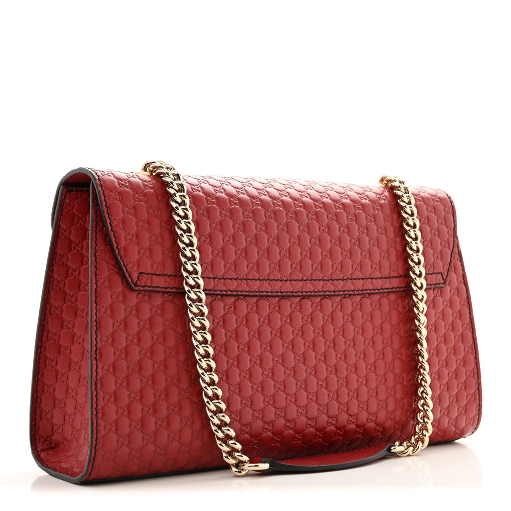 Microguccissima Medium Emily Chain Shoulder Bag Red