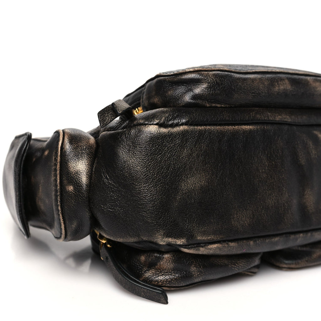 Distressed Nappa Pocket Bag  Sand Coffee