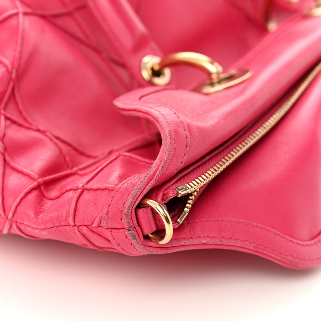 Lambskin Cannage Medium Granville Tote Fuchsia