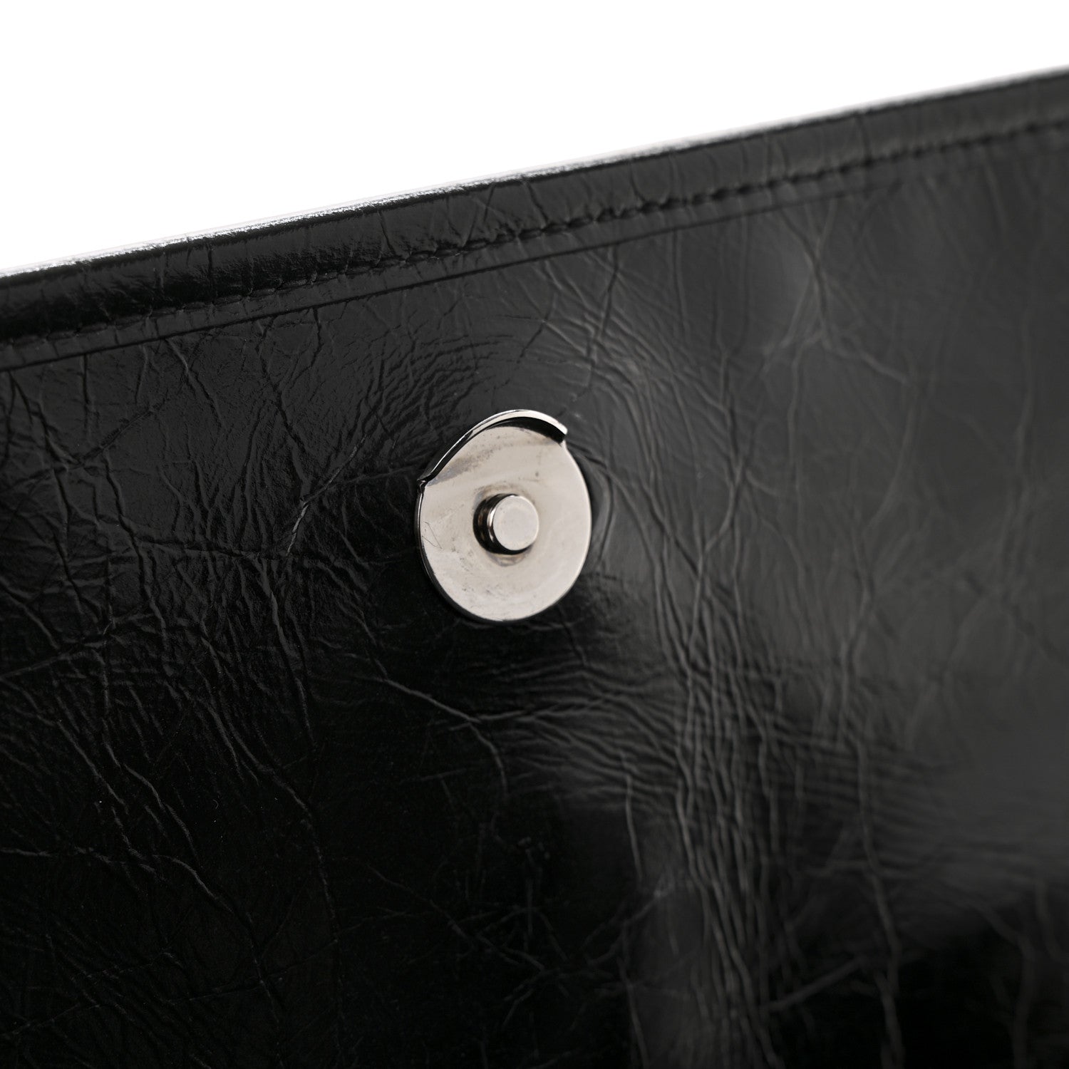 Crinkled Calfskin Matelasse Monogram Medium Niki Chain Satchel Black