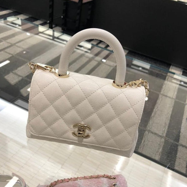 Chanel Coco Handle Bag Mini GHW (White)