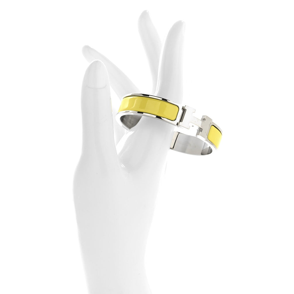Enamel Narrow Clic Clac H Bracelet PM Jaune Tennis