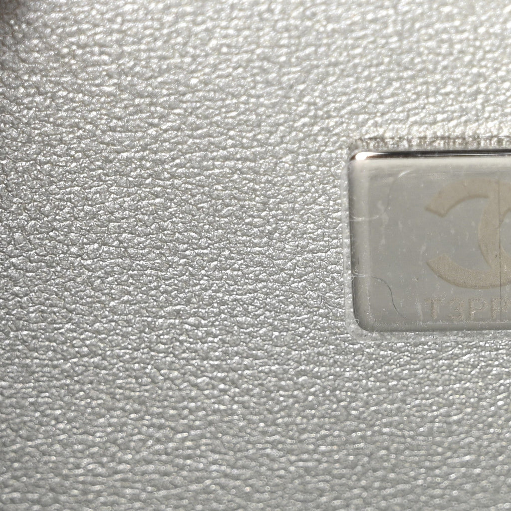 Metallic Lambskin Quilted CC In Love Heart Bag Silver