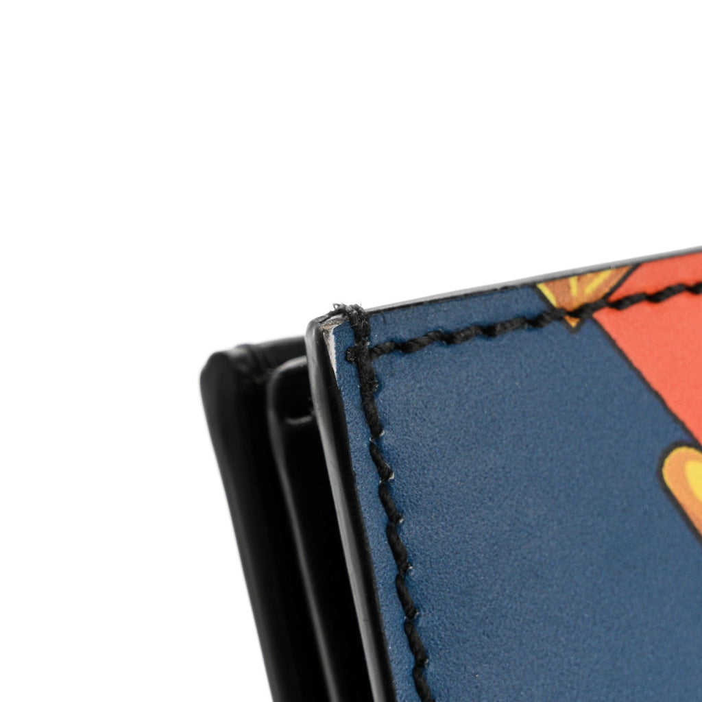 Calfskin Medusa Barocco Rodeo Print Card Holder Wallet Black Multicolor