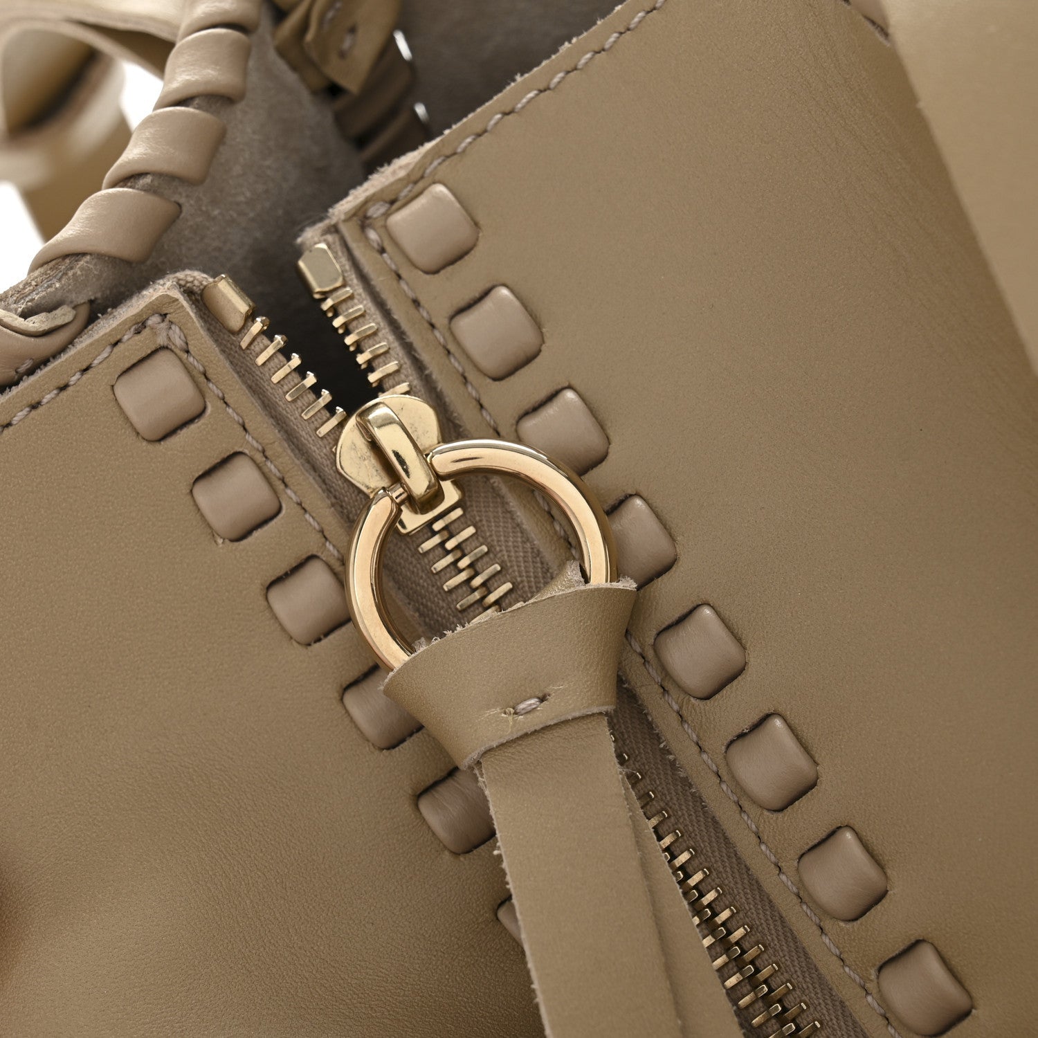 Calfskin Small Mony Tote Argil Brown