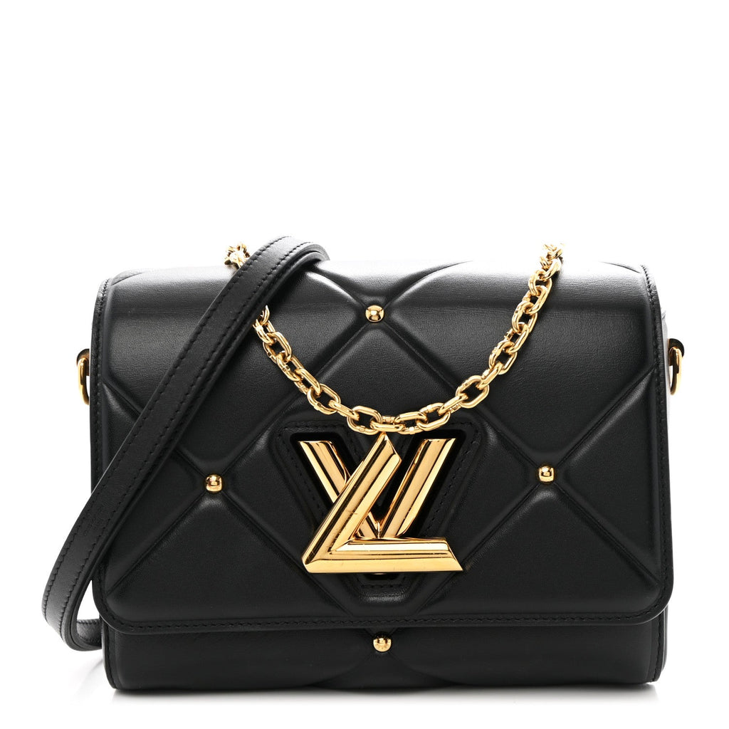 Lambskin Quilted Twist MM Black