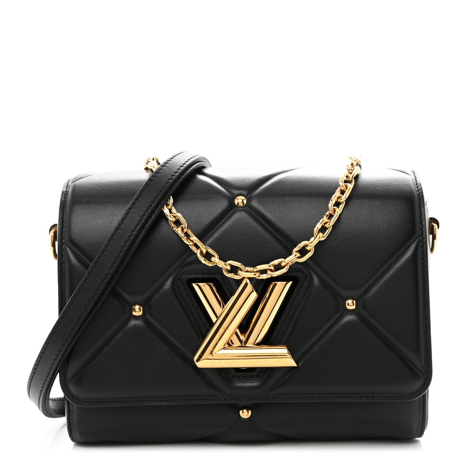 Lambskin Quilted Twist MM Black