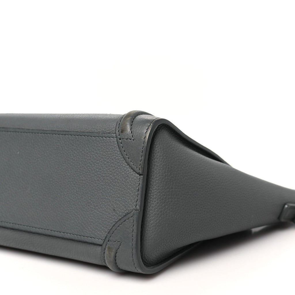 Drummed Calfskin Nano Luggage Kohl