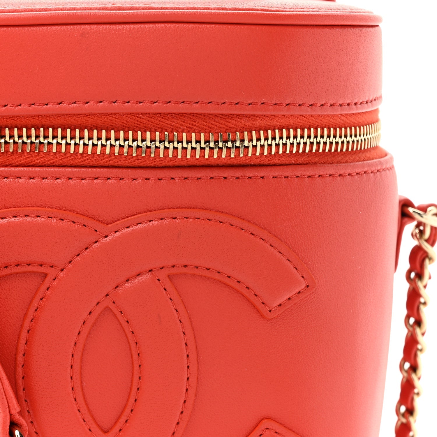 Lambskin Timeless Vanity Cosmetic Case Red