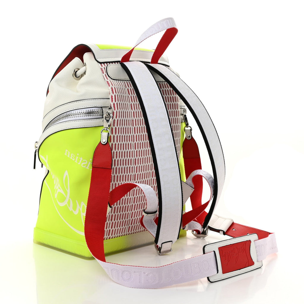 Calfskin Explorafunk Backpack Bianco Fluo Yellow