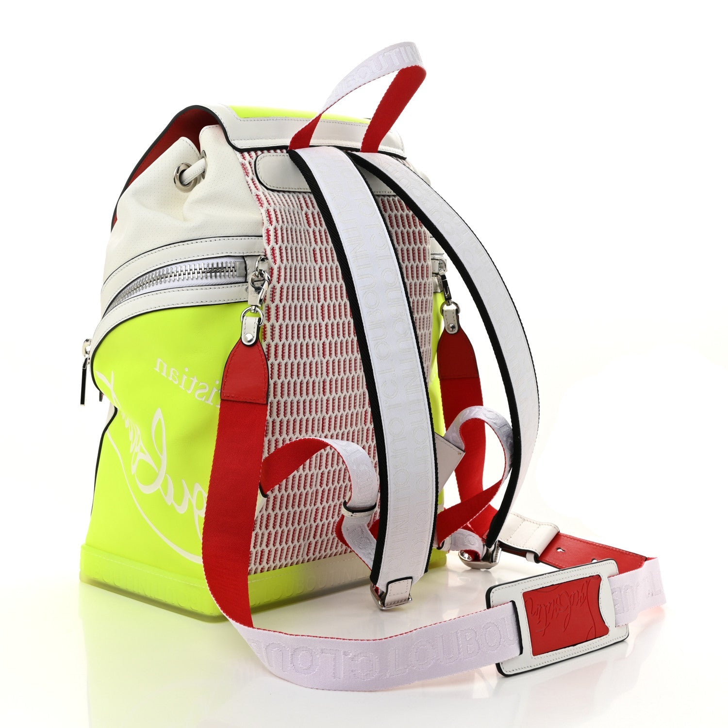 Calfskin Explorafunk Backpack Bianco Fluo Yellow
