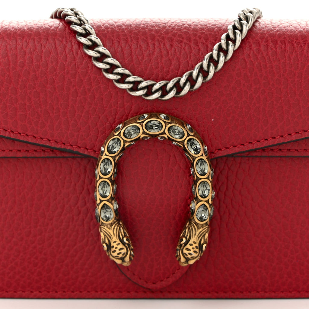 Calfskin Super Mini Dionysus Shoulder Bag Hibiscus Red