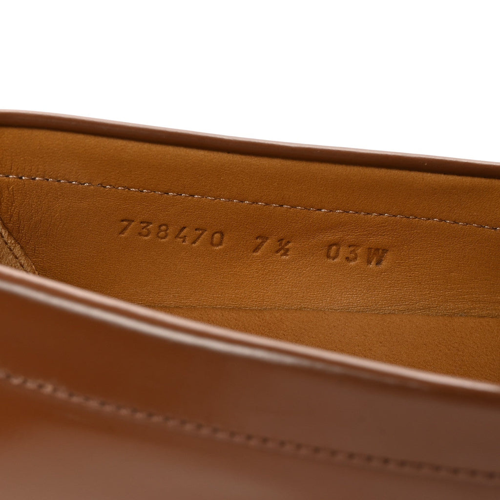 Calfskin Mens Interlocking G Millennial Ribot Loafers 7.5 Cuir