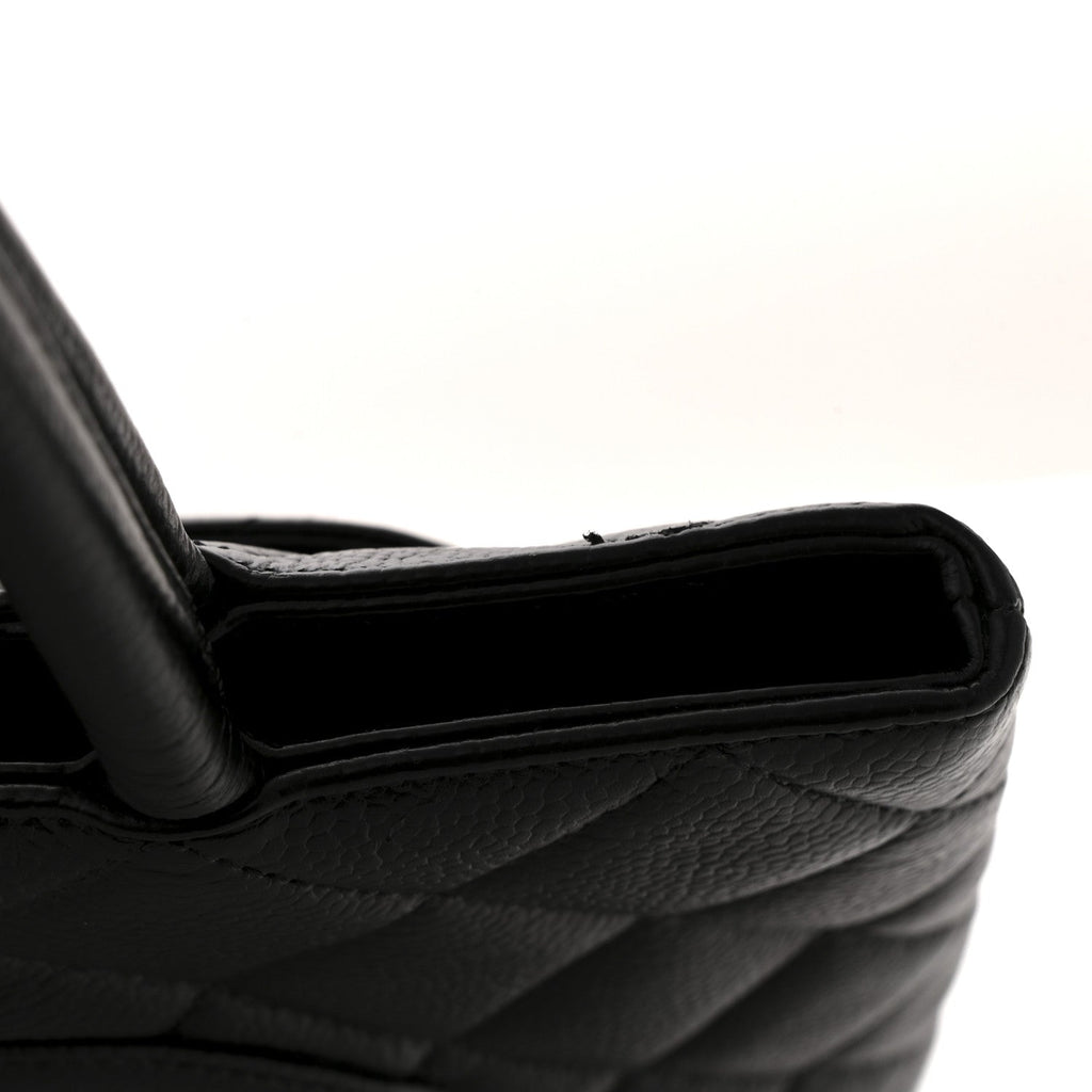 Caviar Quilted Medallion Tote Black
