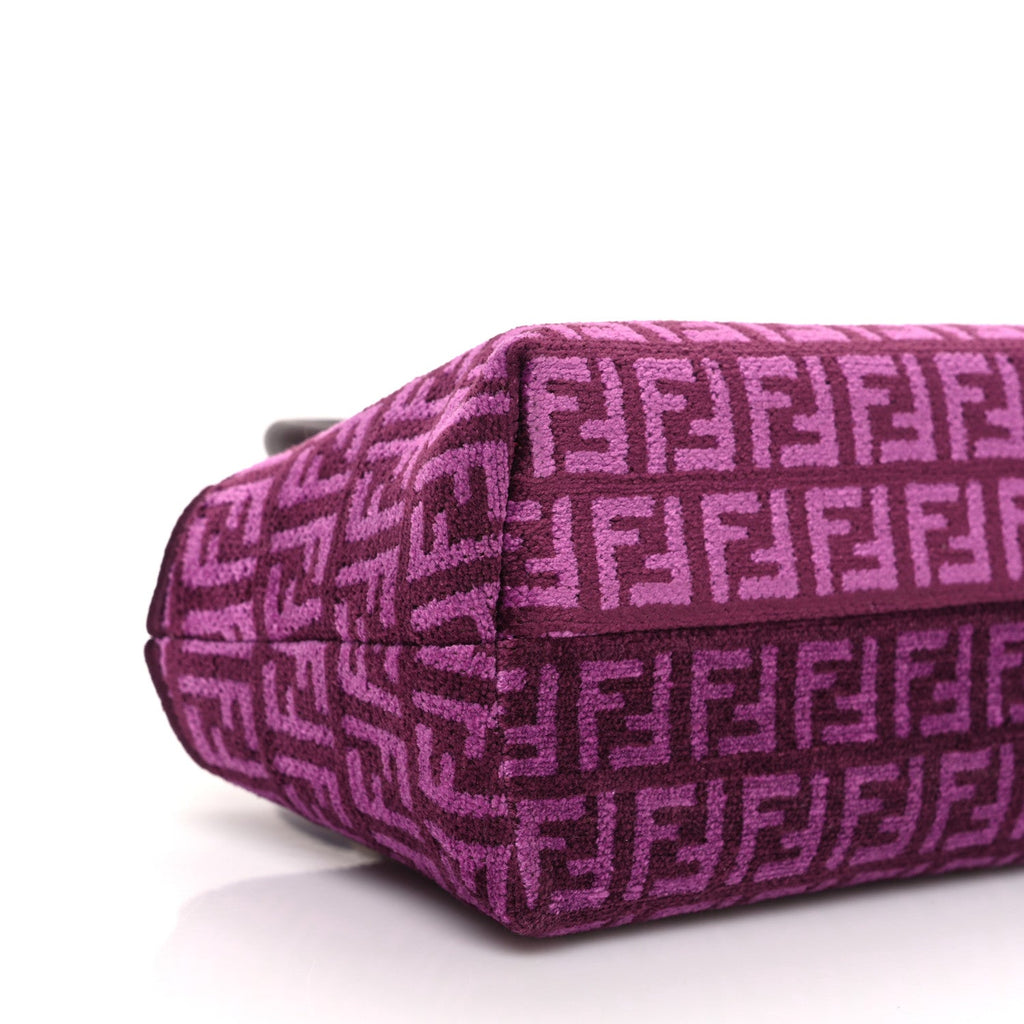 Chenille Vitello Micro FF Mini By The Way Top Handle Boston Bag Rosso Roma