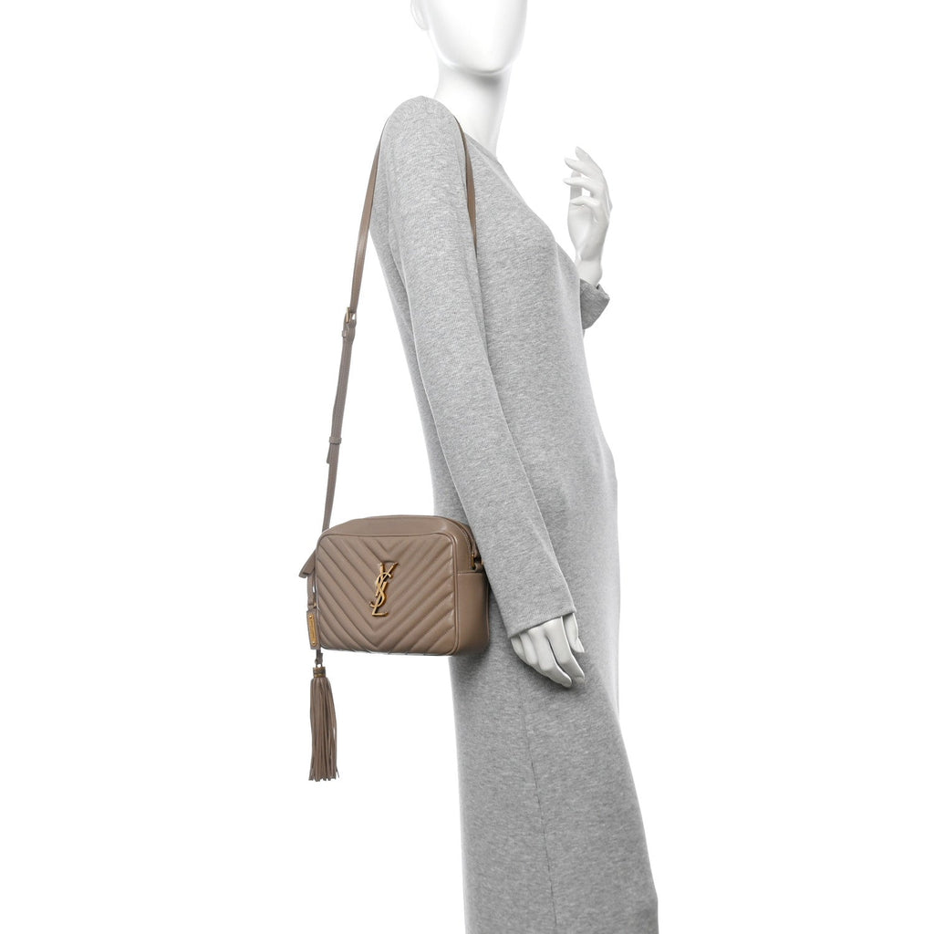 Calfskin Matelasse Monogram Lou Camera Bag Taupe