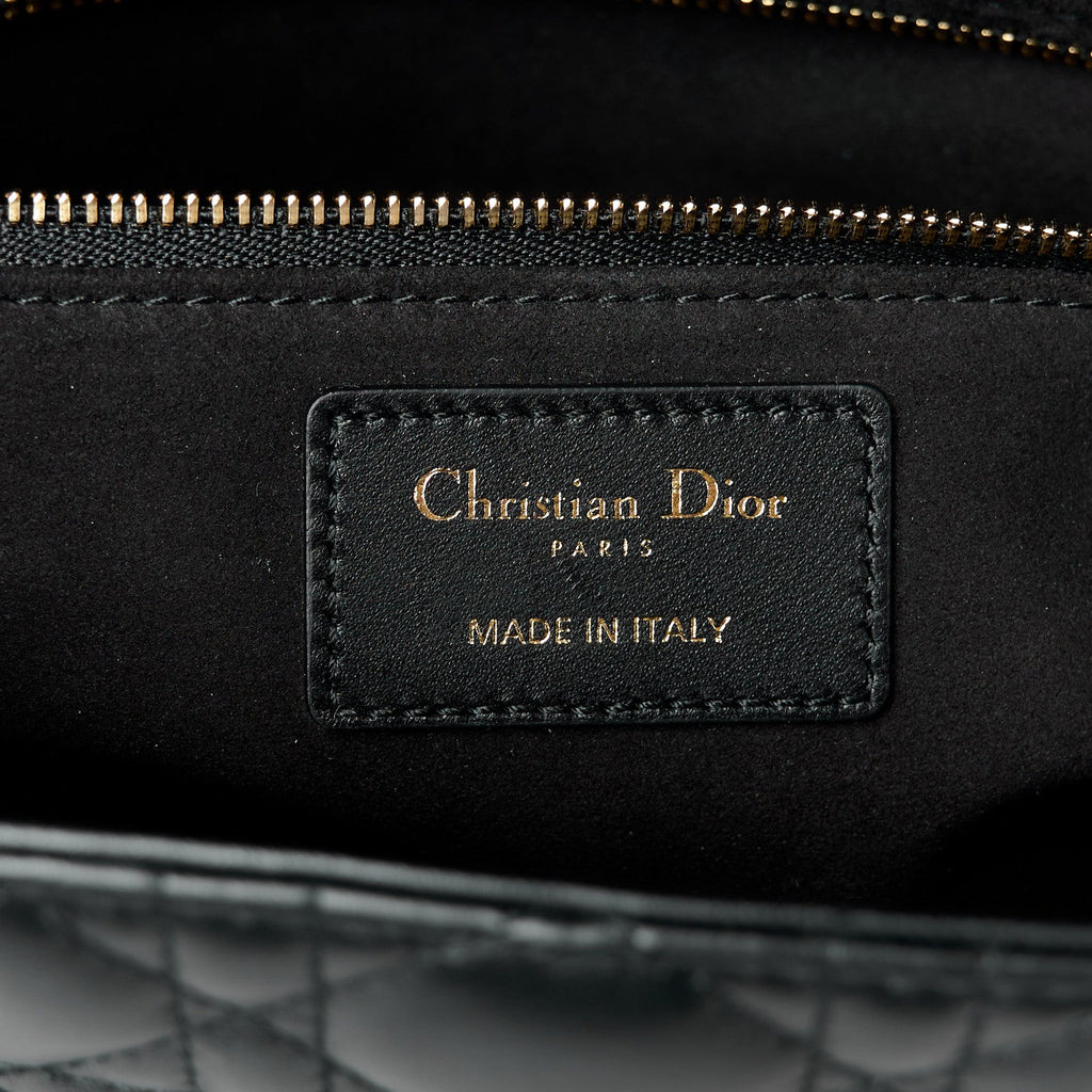 Lambskin Cannage Large Lady Dior Black