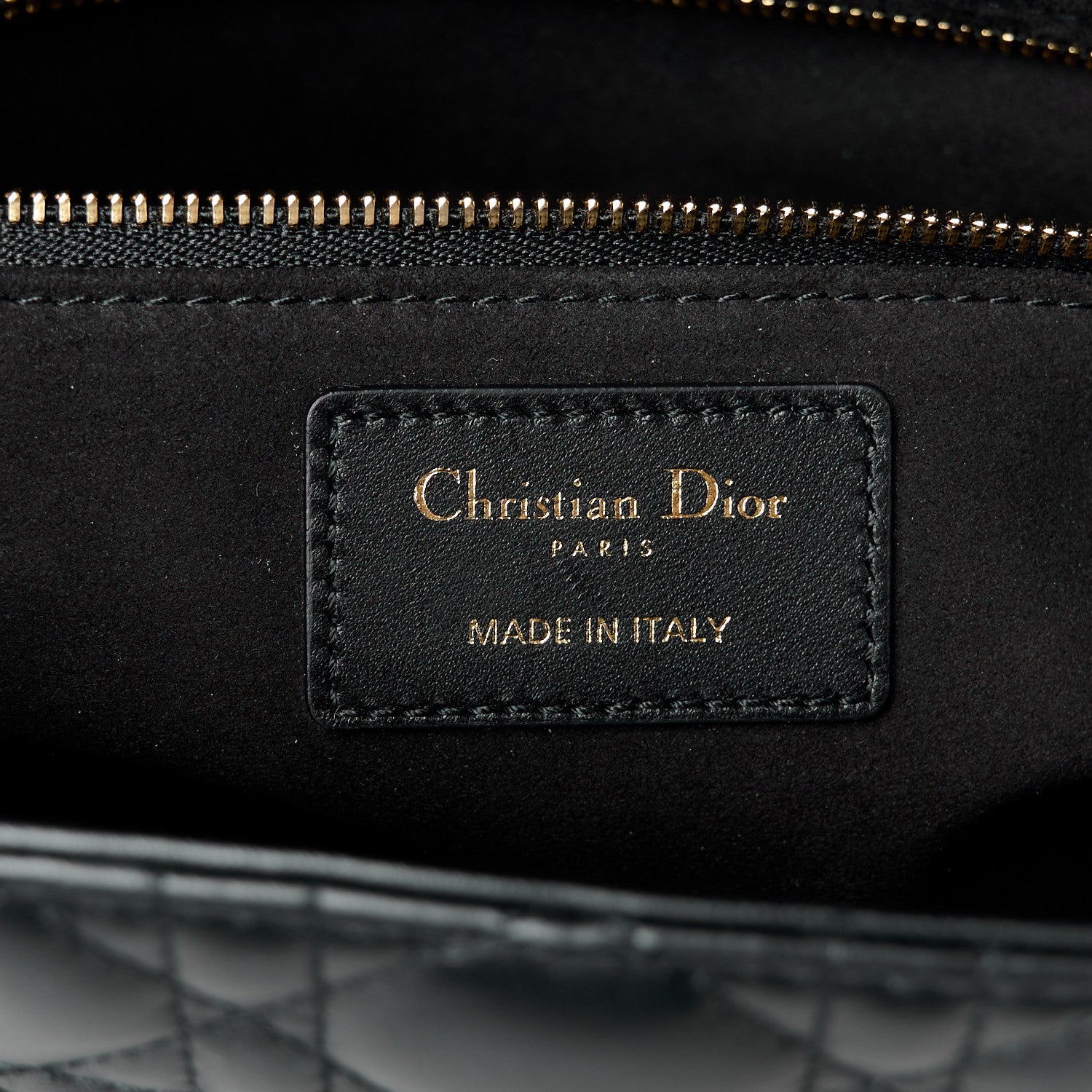 Lambskin Cannage Large Lady Dior Black