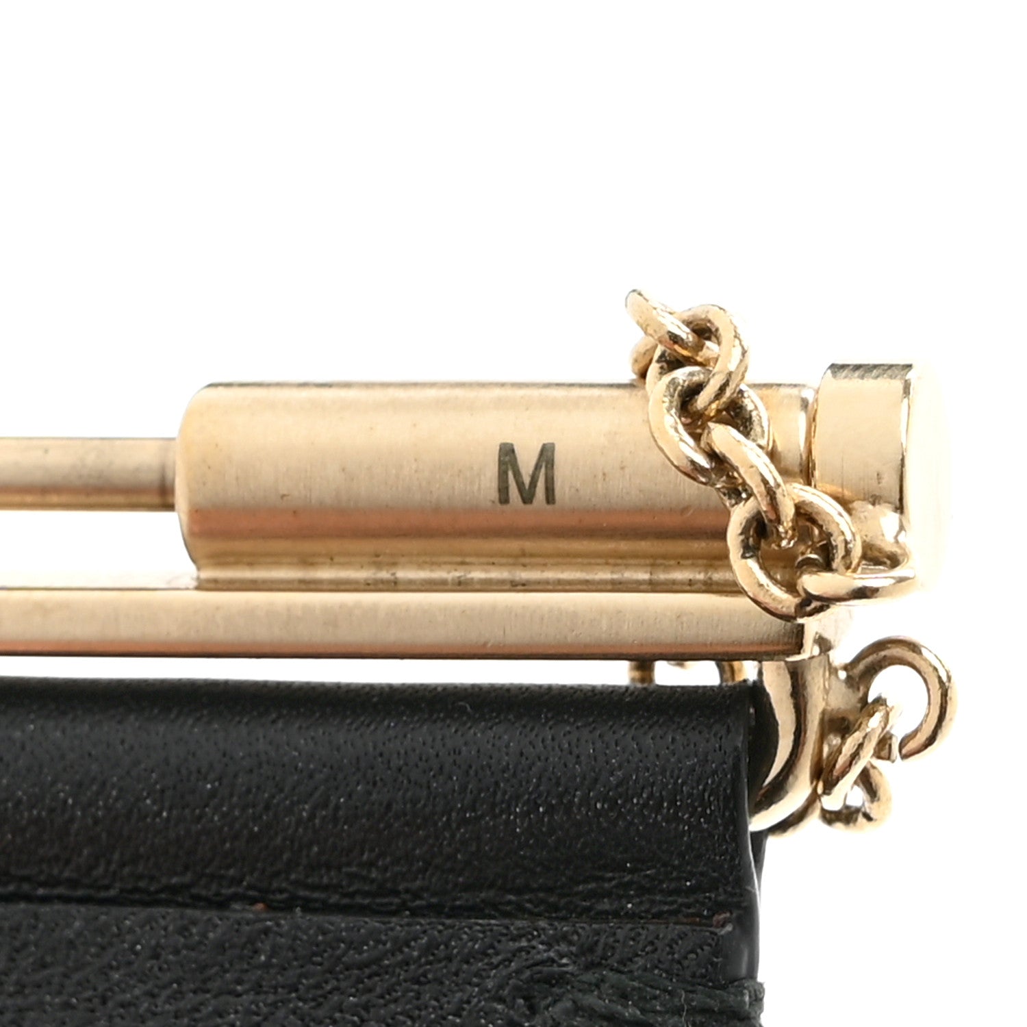 Calfskin CC Wide Cuff M Black Gold