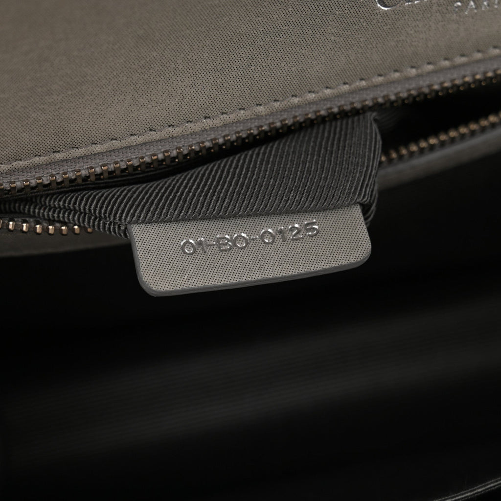 Metallic Calfskin Small Diorama Flap Bag Silver