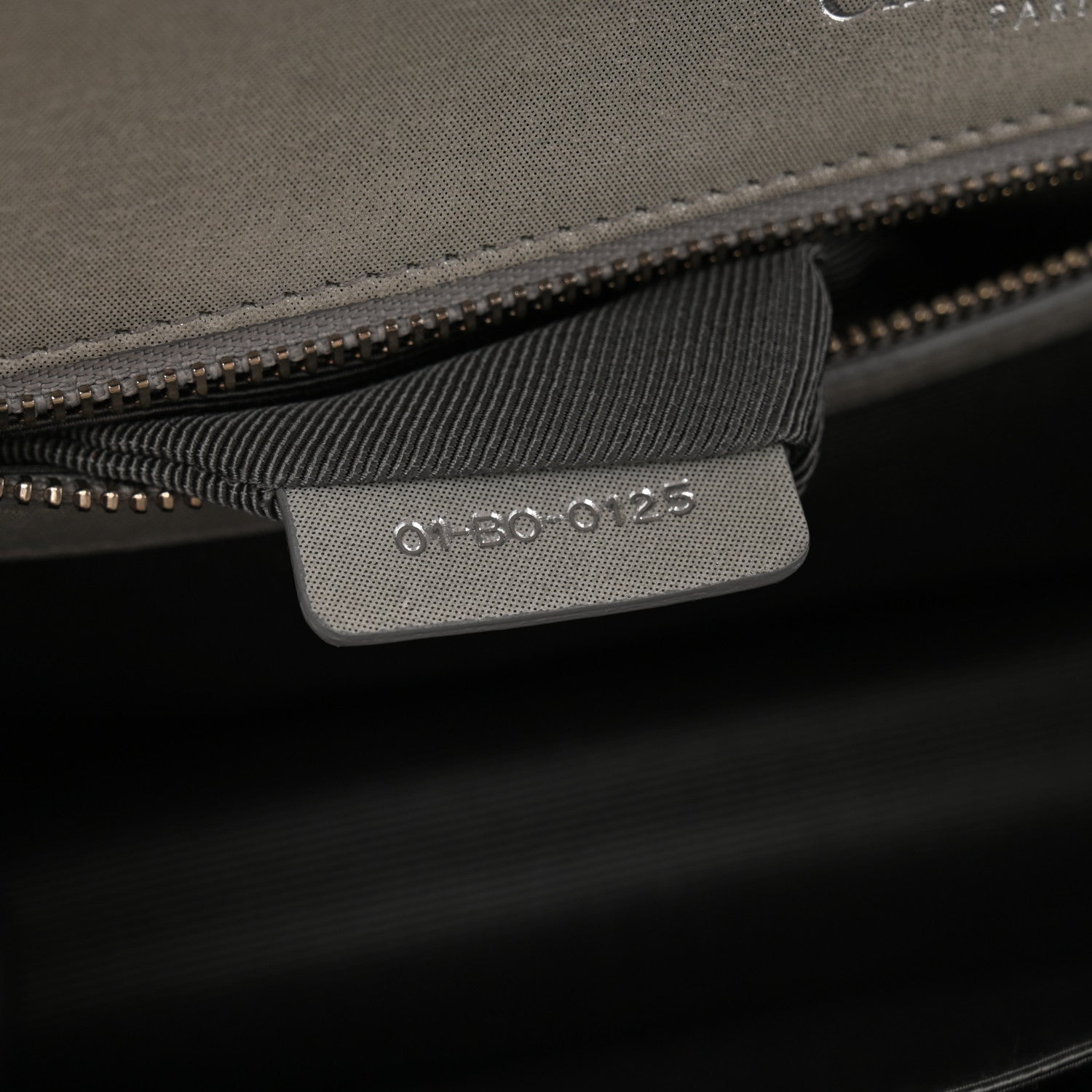 Metallic Calfskin Small Diorama Flap Bag Silver