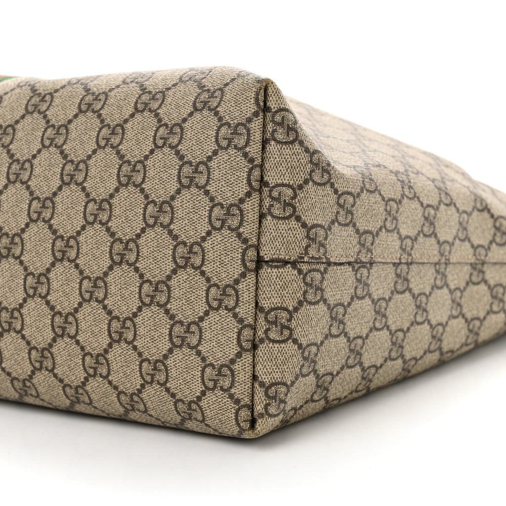 GG Supreme Monogram Medium Ophidia Shopping Tote Brown