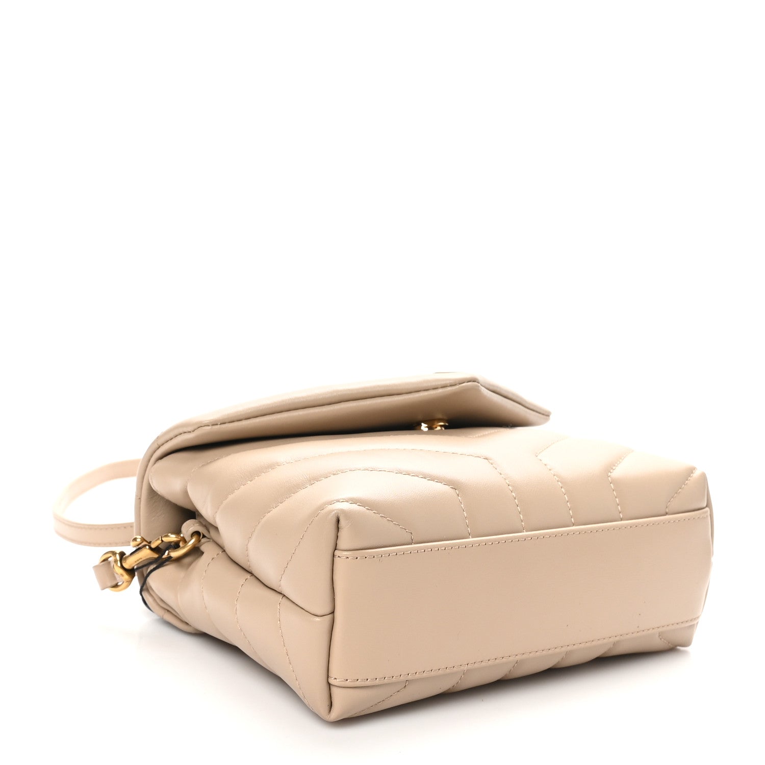 Calfskin Y Quilted Monogram Toy Loulou Crossbody Bag Dark Beige