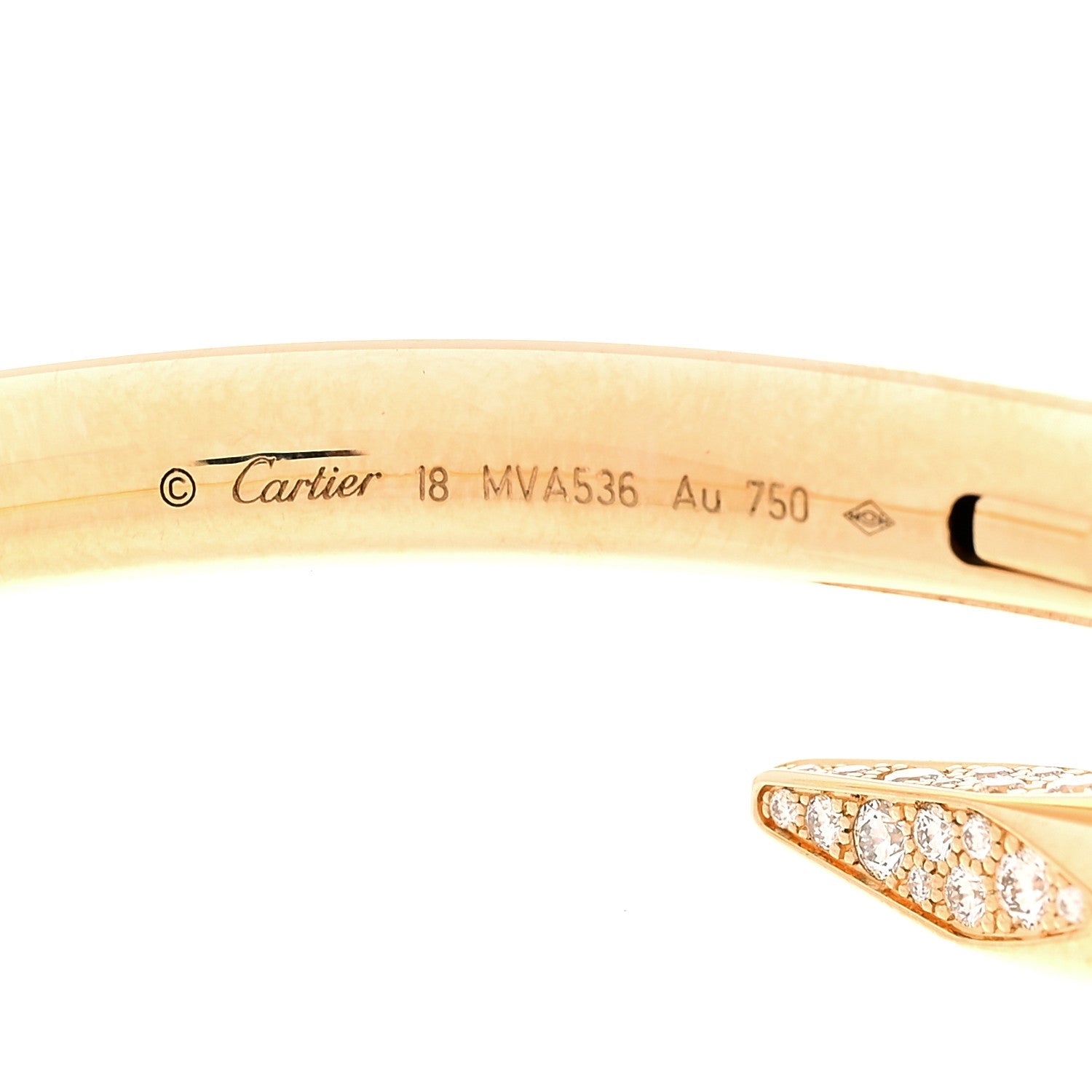 18K Yellow Gold Diamond Large Juste Un Clou Bracelet 18