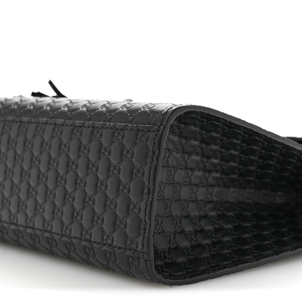 Microguccissima Medium Emily Chain Shoulder Bag Black