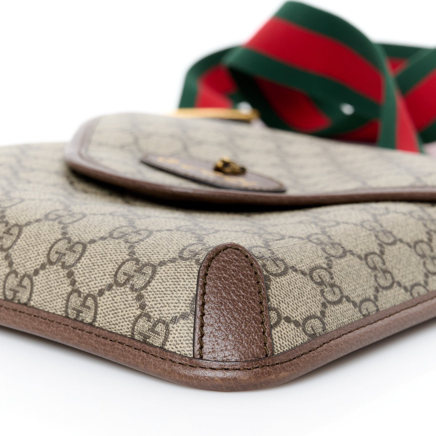 GG Supreme Monogram Web Medium Neo Vintage Flap Messenger Bag Beige New Acero