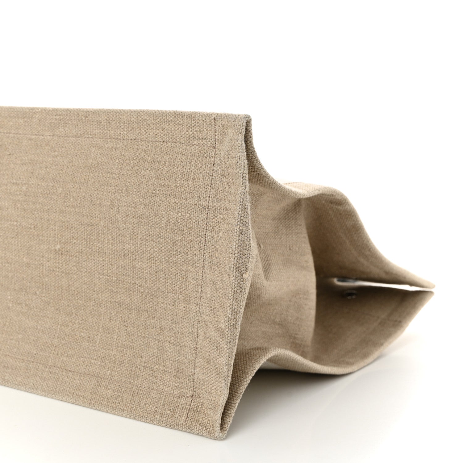 Linen Calfskin Small Rive Gauche Tote Greggio Natural