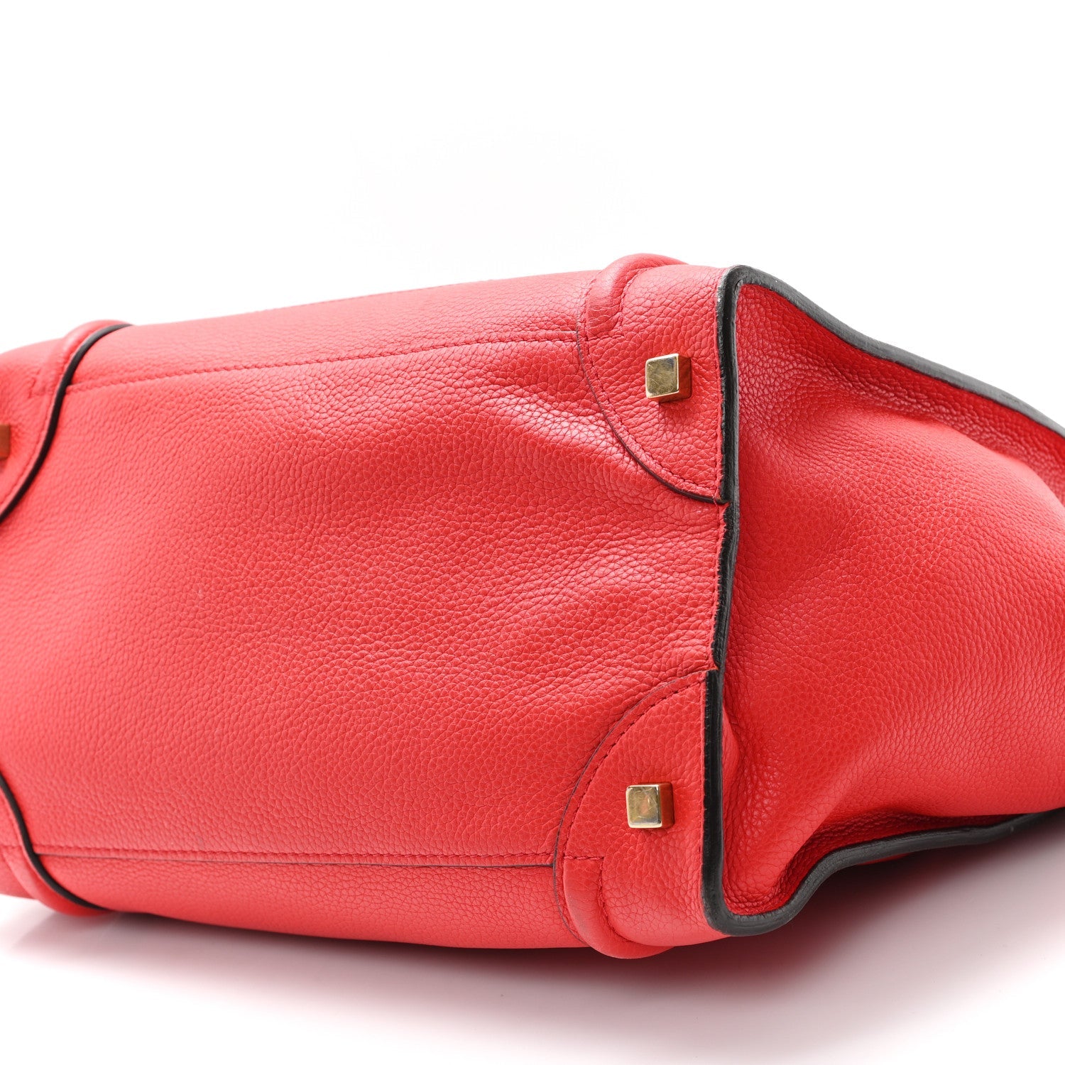 Drummed Calfskin Mini Luggage Coquelicot