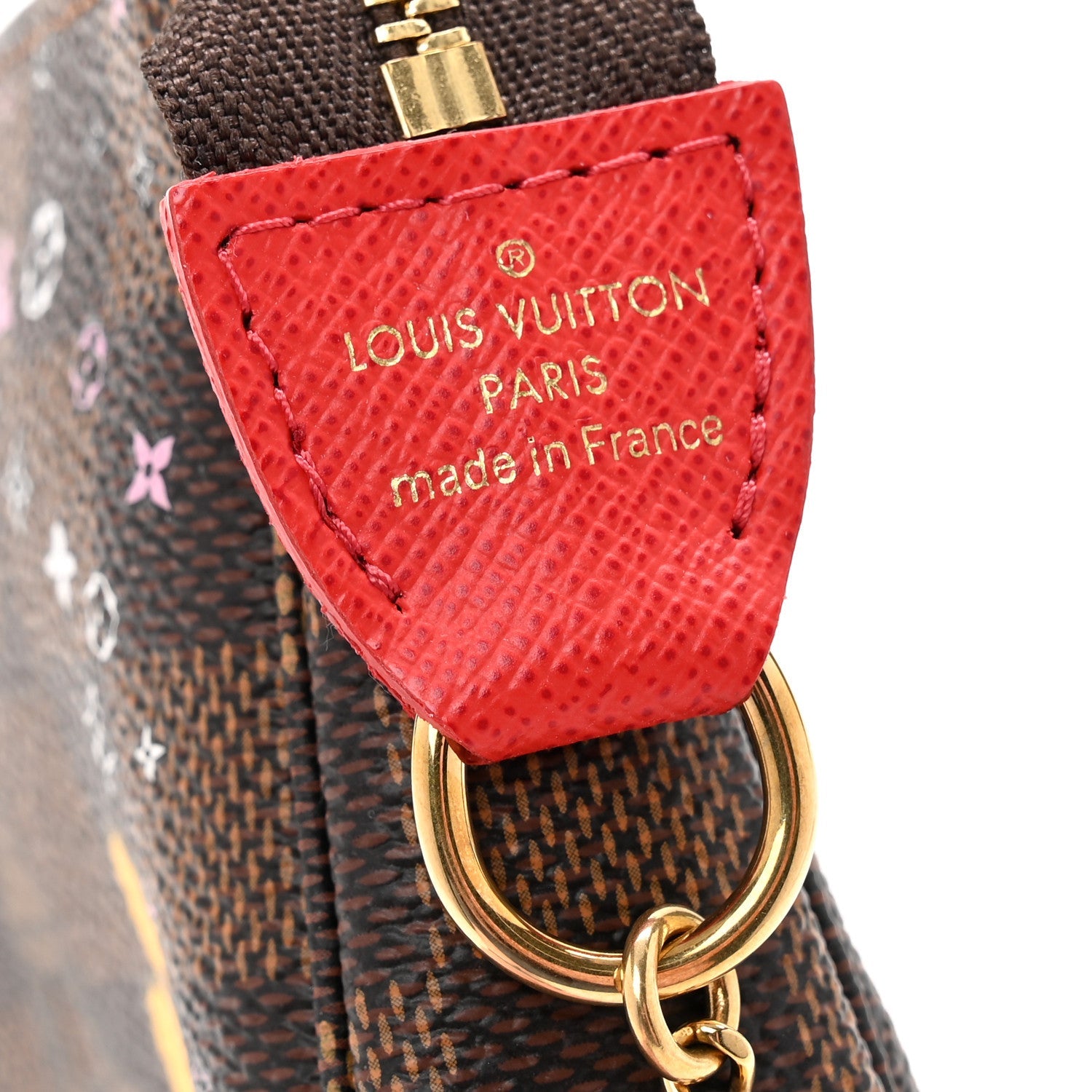 Damier Ebene 2019 Christmas Animation Mini Pochette Accessories Red