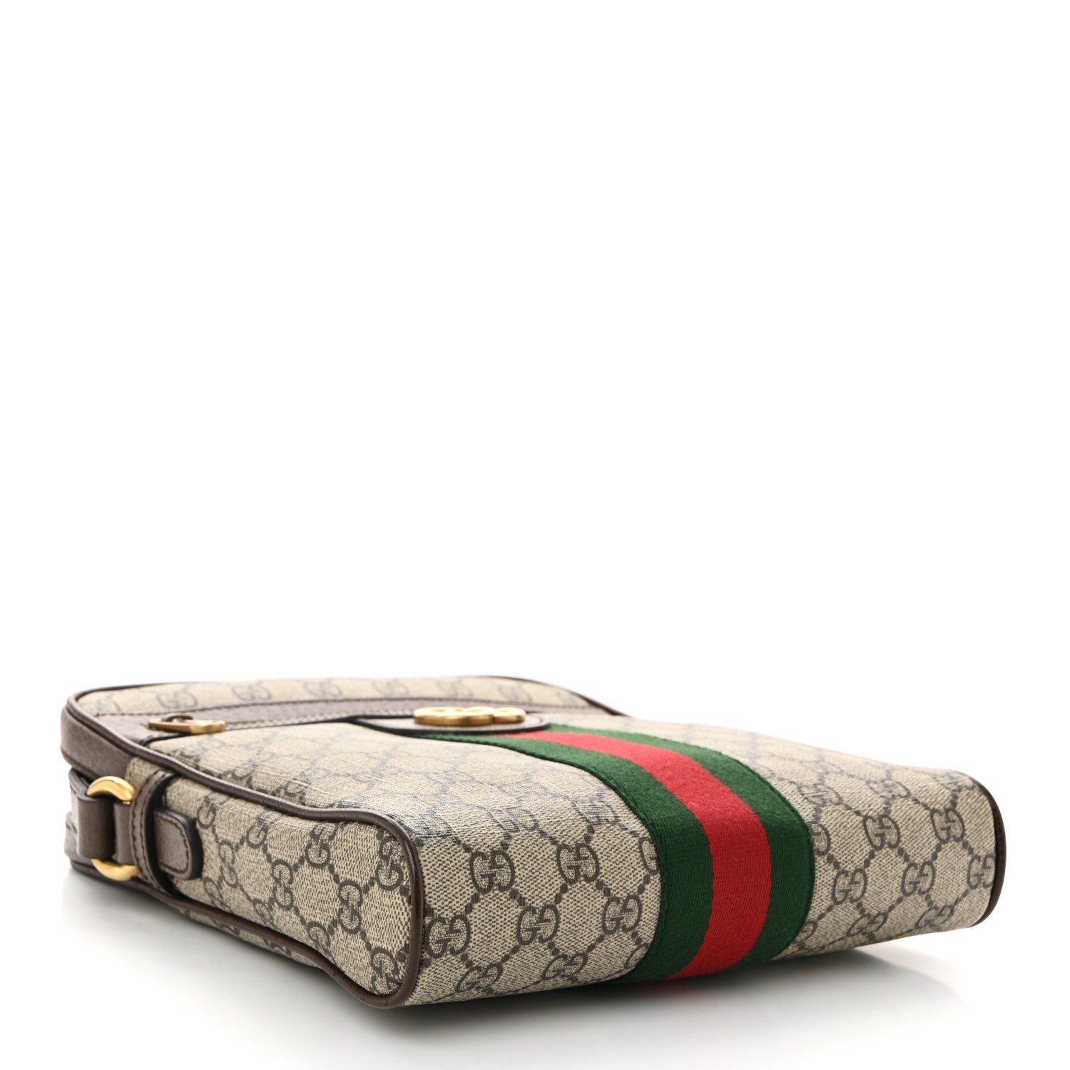 GG Supreme Monogram Web Small Ophidia Messenger Bag Brown