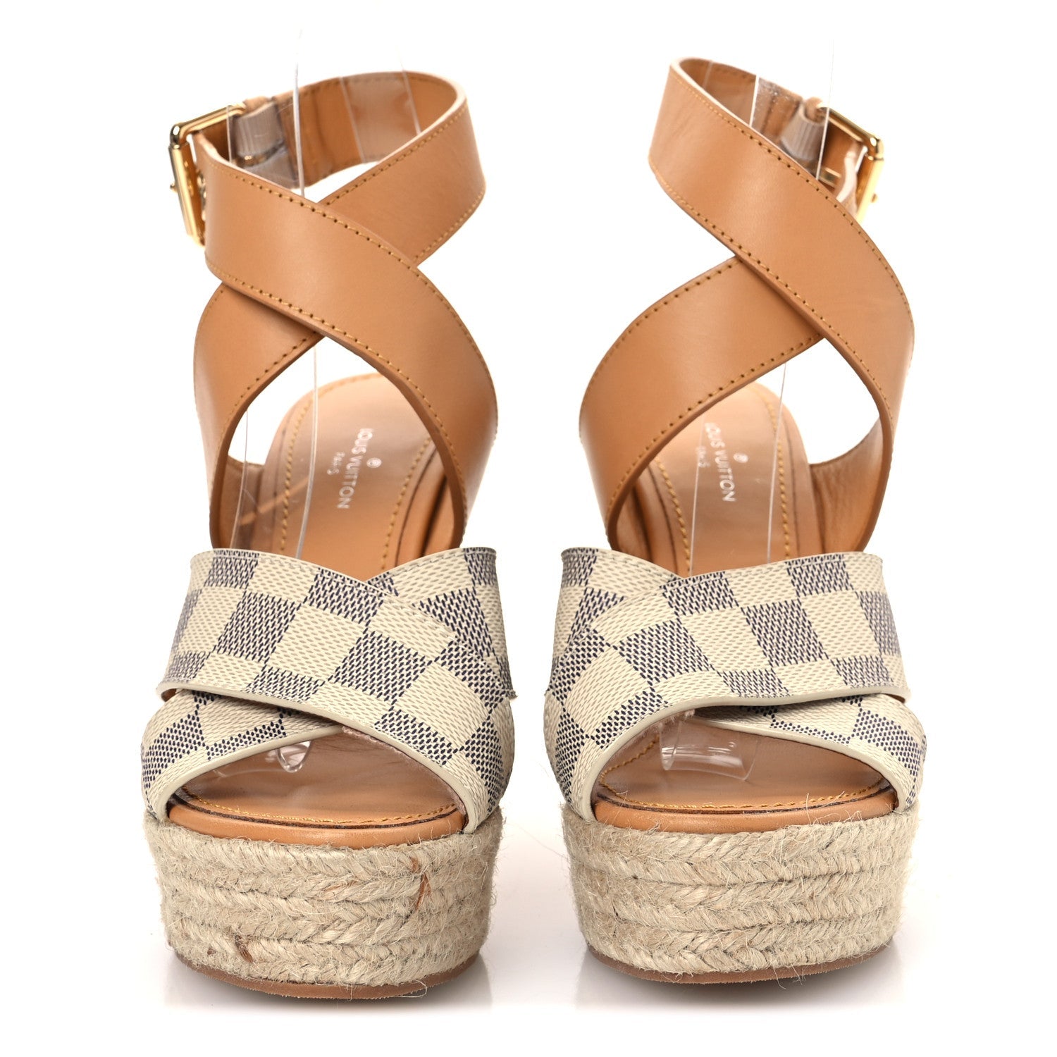 Damier Azur Starboard Wedges 35 Tan