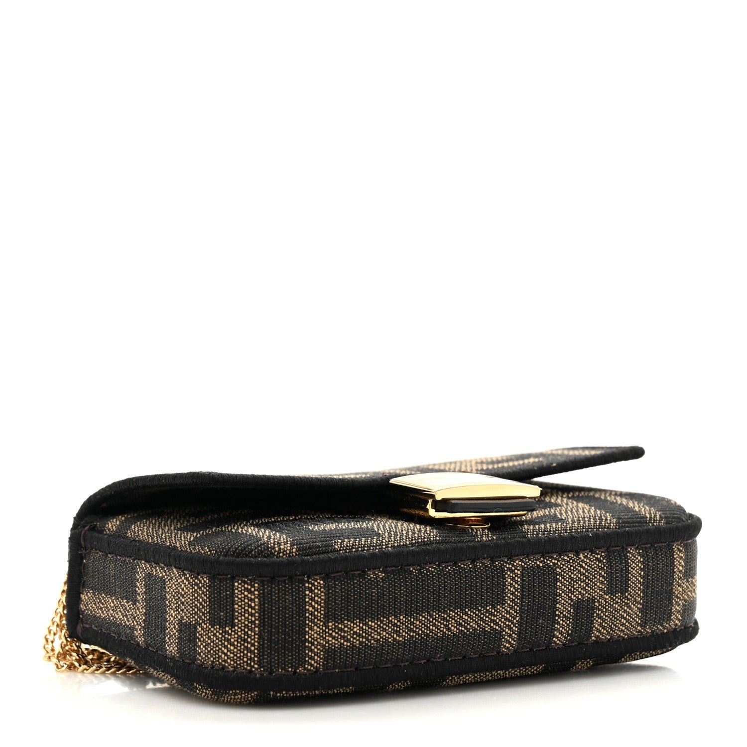 Fabric Jacquard FF 1974 Nano Baguette Charm Tobacco Moro Black