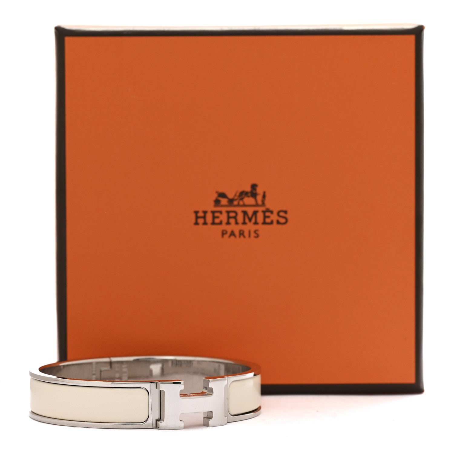 Enamel Narrow Clic Clac H Bracelet PM Creme