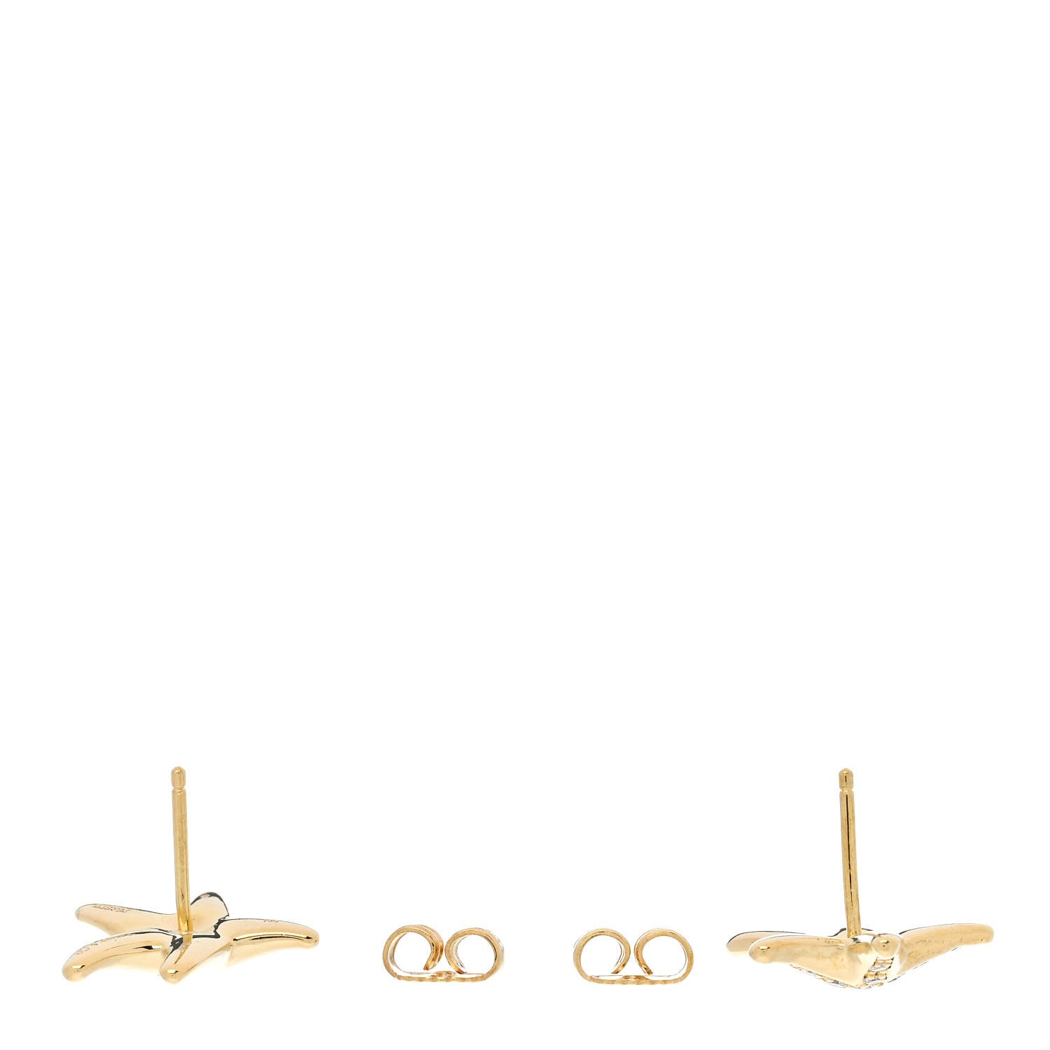 18K Yellow Gold Diamond Elsa Peretti Starfish Earrings
